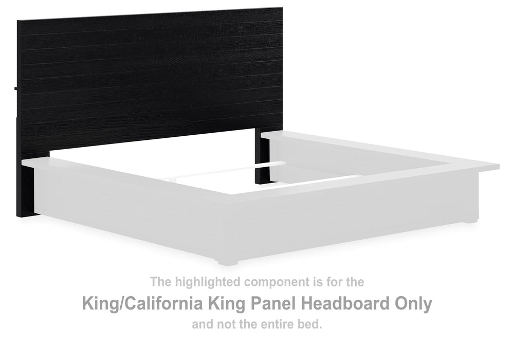 Londer King/California King Panel Headboard - Black (2)