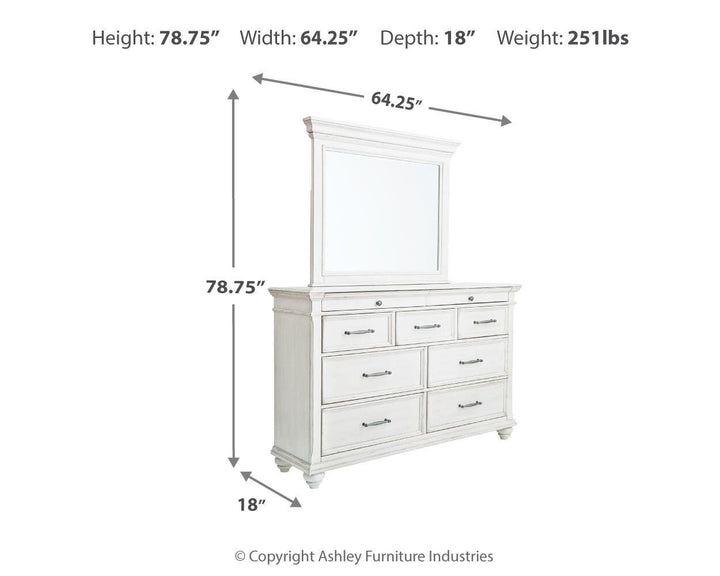 Kanwyn Dresser and Mirror - Whitewash (4)