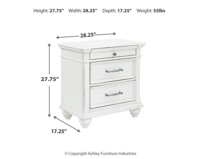 Kanwyn Nightstand - White