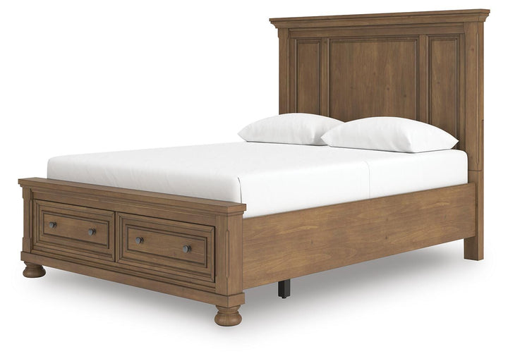 Feddinger Queen Panel Storage Bed - Light Brown (1)