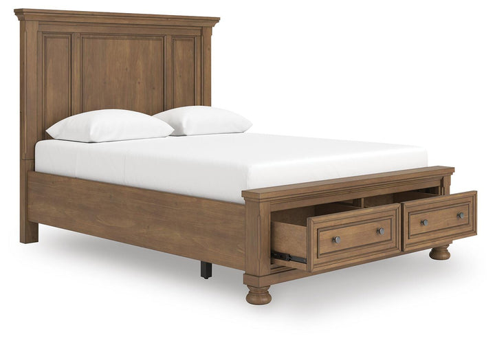 Feddinger Queen Panel Storage Bed - Light Brown (3)