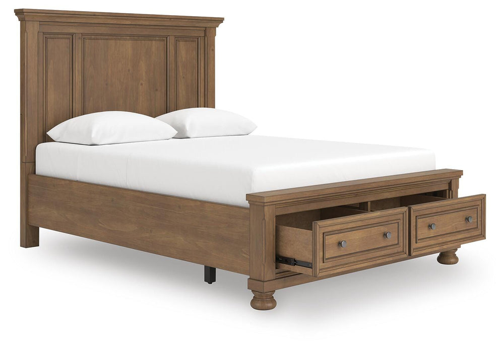 Feddinger Queen Panel Storage Bed - Light Brown (3)