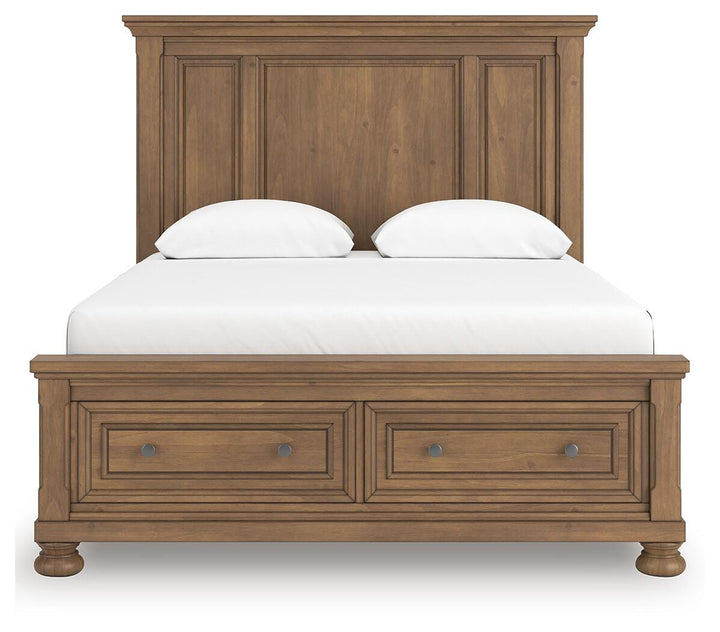 Feddinger Queen Panel Storage Bed - Light Brown (6)
