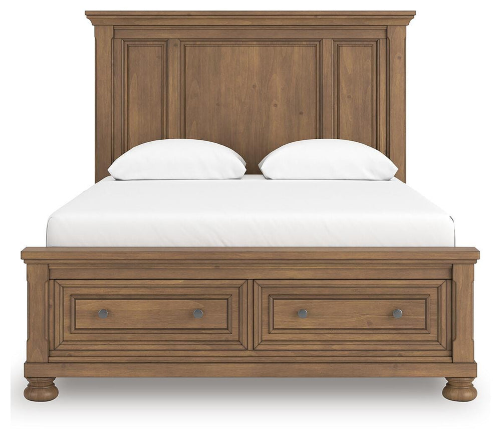 Feddinger Queen Panel Storage Bed - Light Brown (6)