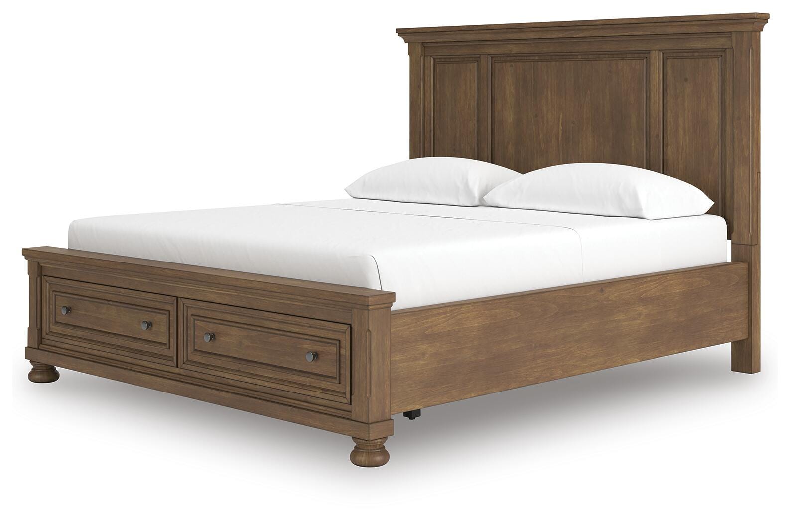 Feddinger California King Panel Storage Bed - Light Brown (1)