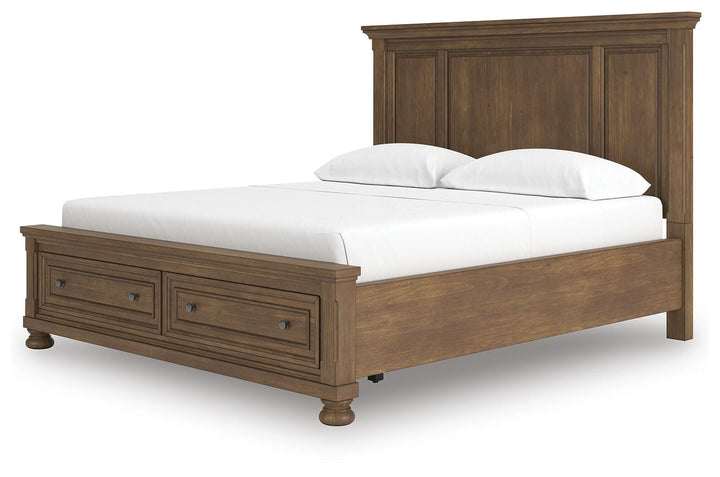 Feddinger California King Panel Storage Bed - Light Brown (1)