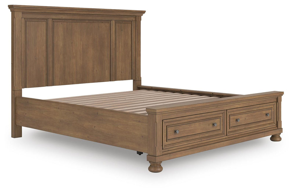 Feddinger California King Panel Storage Bed - Light Brown (2)