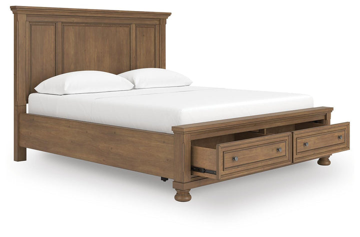 Feddinger California King Panel Storage Bed - Light Brown (3)