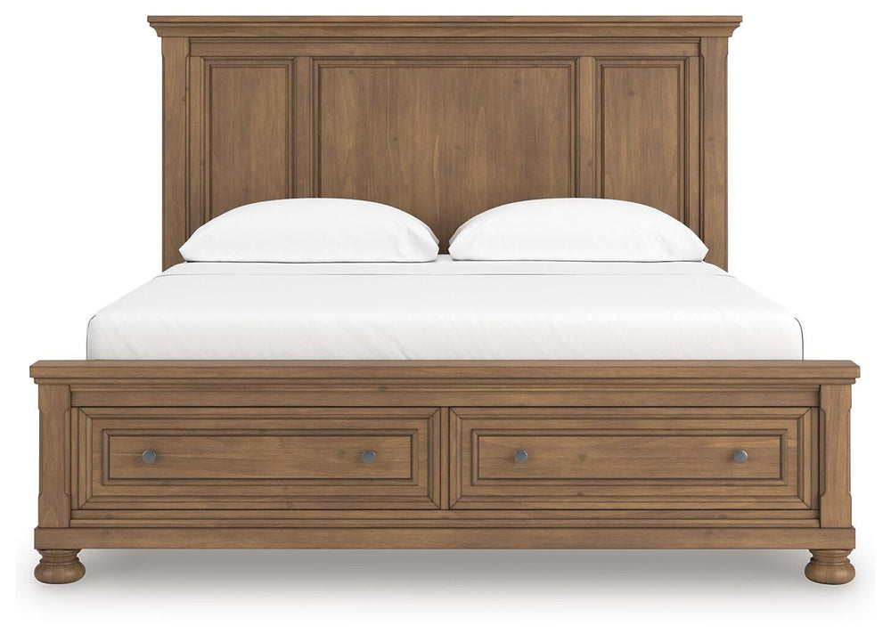 Feddinger California King Panel Storage Bed - Light Brown (6)
