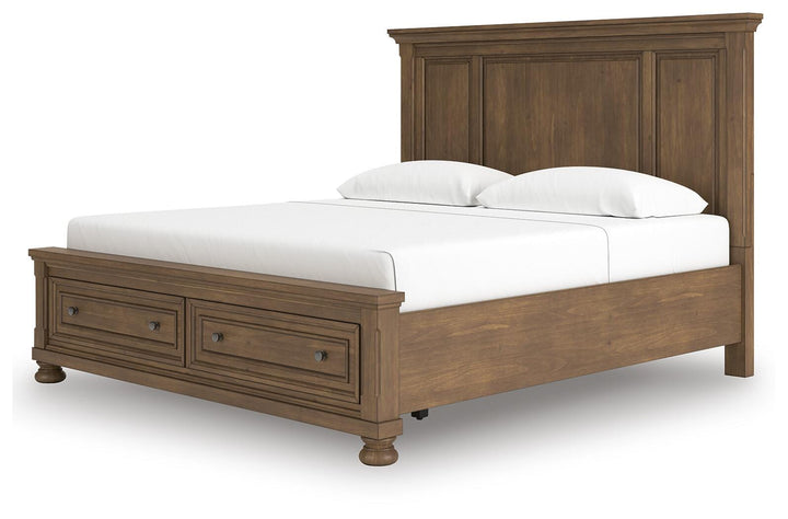Feddinger King Panel Storage Bed - Light Brown (8)