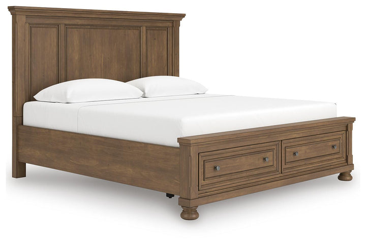 Feddinger King Panel Storage Bed - Light Brown (7)