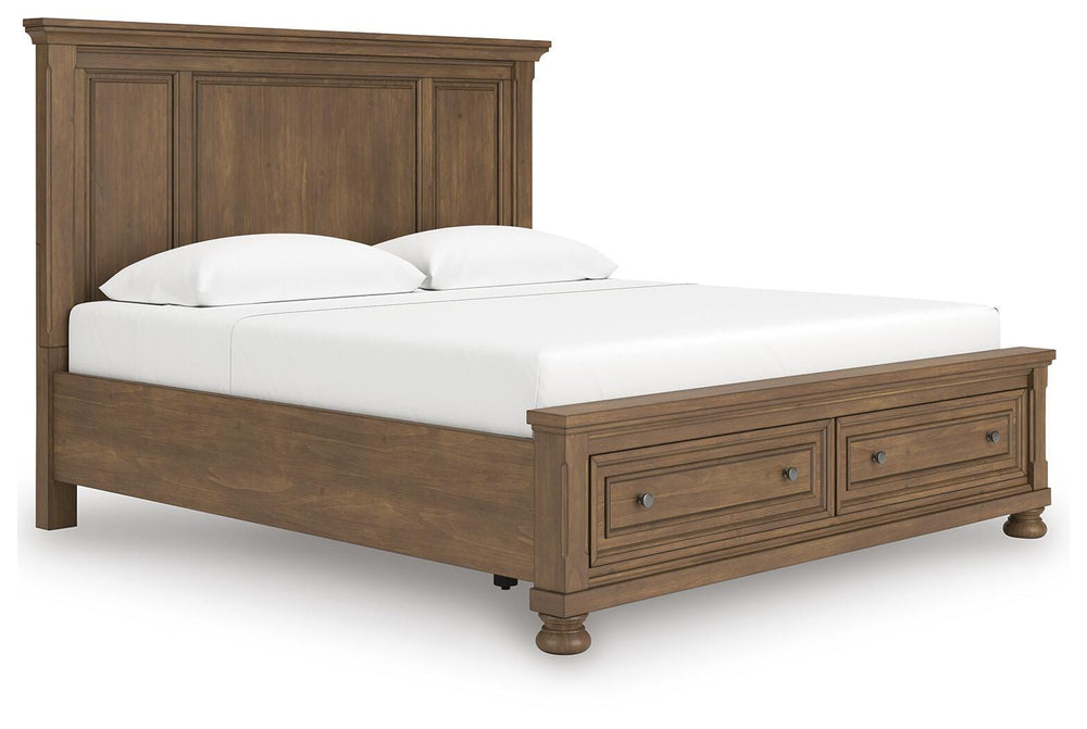 Feddinger King Panel Storage Bed - Light Brown (7)