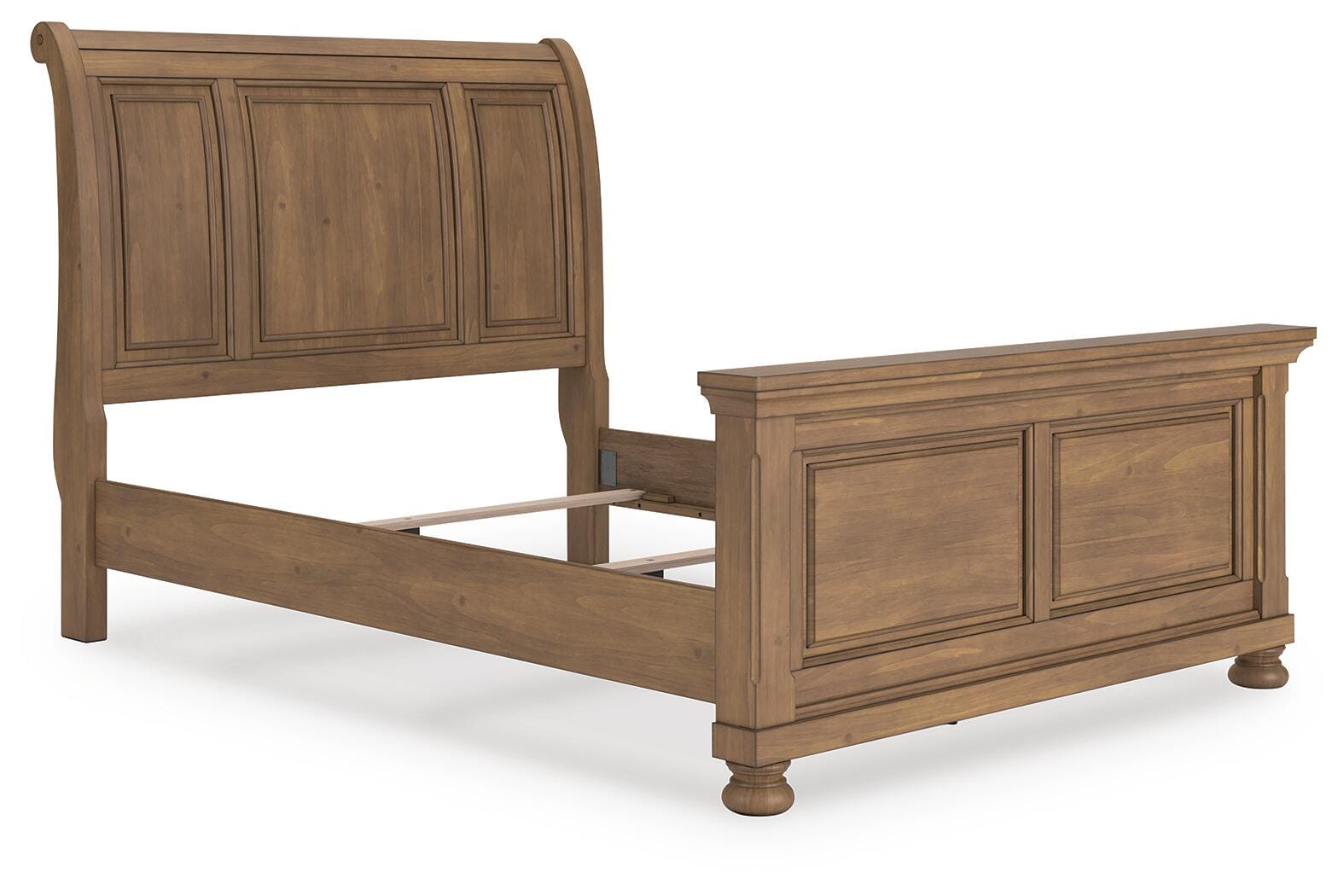 Feddinger Queen Sleigh Bed - Light Brown (2)