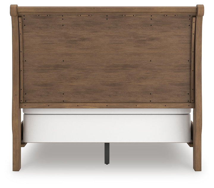 Feddinger Queen Sleigh Bed - Light Brown (4)
