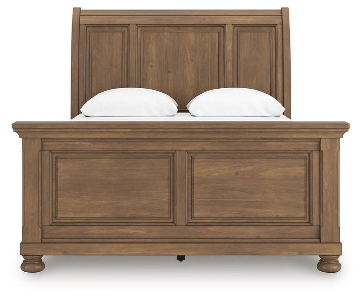 Feddinger Queen Sleigh Bed - Light Brown (5)