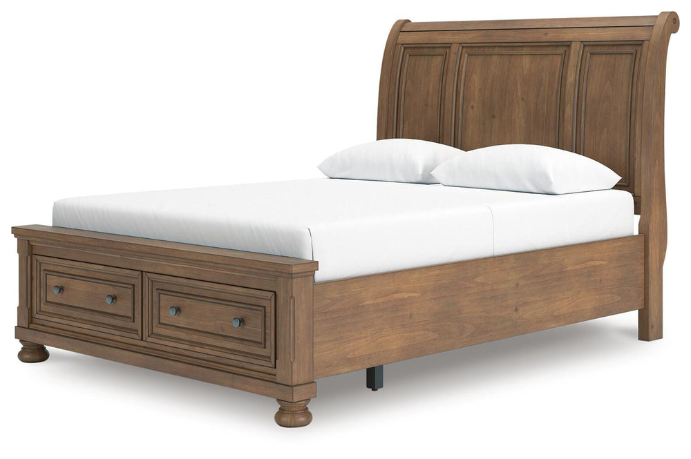 Feddinger Queen Storage Sleigh Bed - Light Brown (5)
