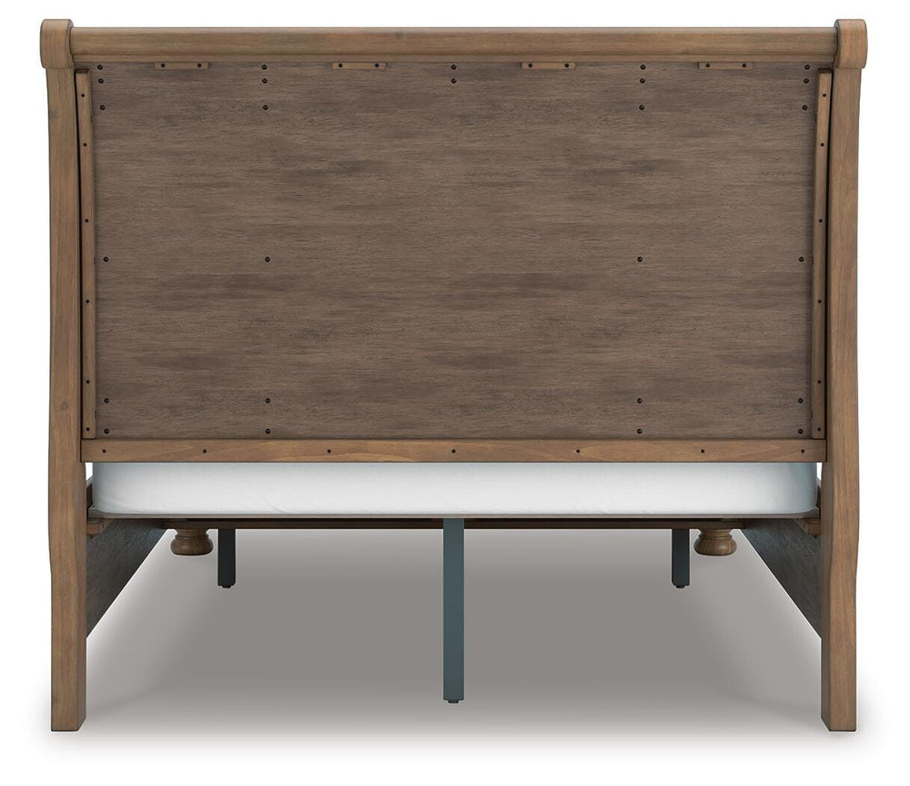 Feddinger Queen Storage Sleigh Bed - Light Brown (7)