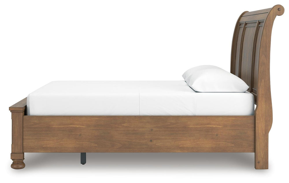Feddinger Queen Storage Sleigh Bed - Light Brown (8)