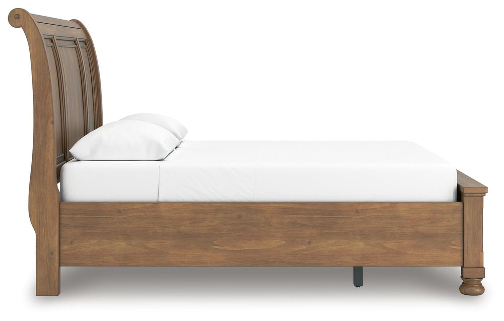 Feddinger Queen Storage Sleigh Bed - Light Brown (6)
