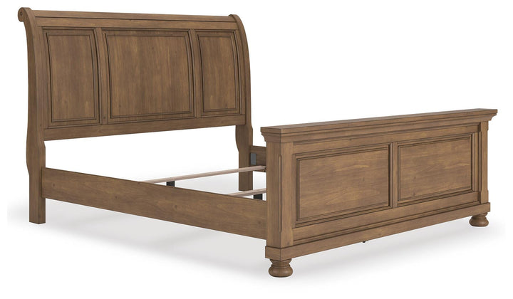Feddinger King Sleigh Bed - Light Brown (2)