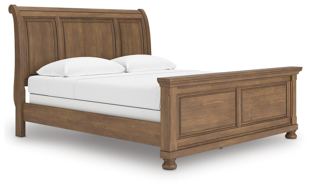 Feddinger King Sleigh Bed - Light Brown (3)