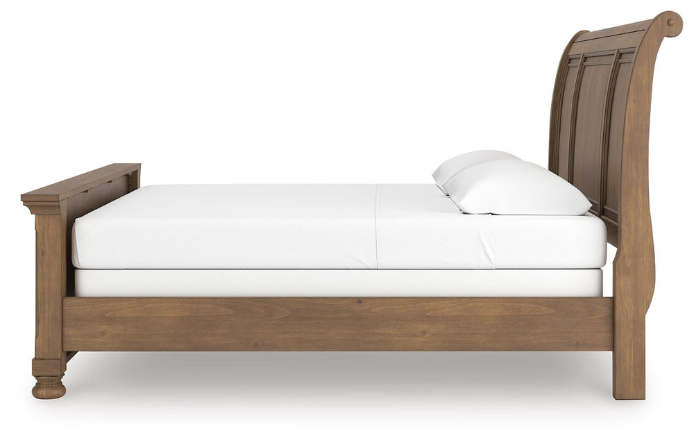 Feddinger King Sleigh Bed - Light Brown (6)