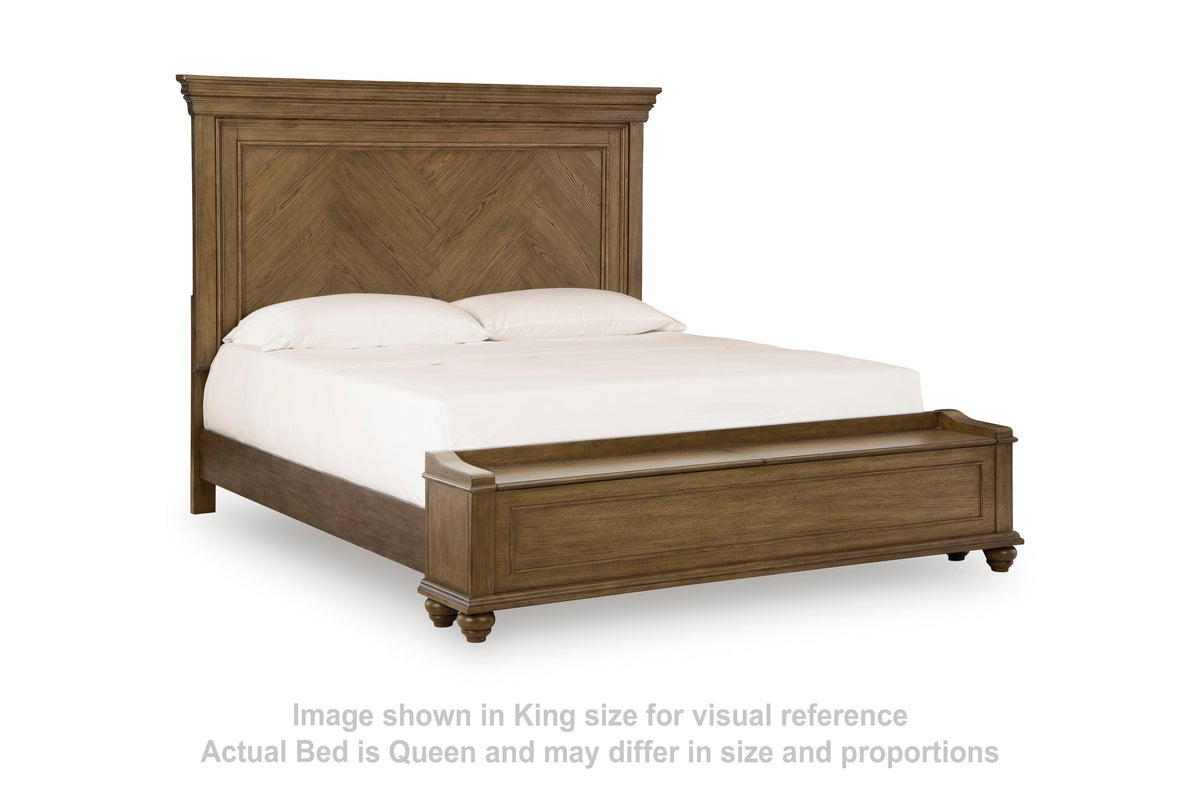 Karallin Queen Panel Storage Bed - Medium Brown