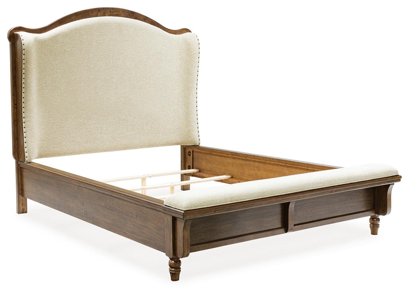 Sturlayne Queen Upholstered Panel Bed - Dark Brown (1)