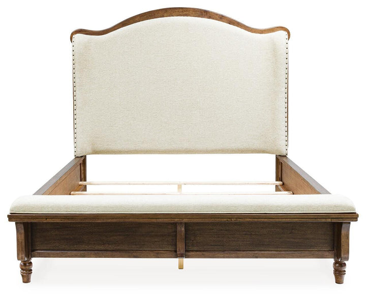 Sturlayne Queen Upholstered Panel Bed - Dark Brown (3)