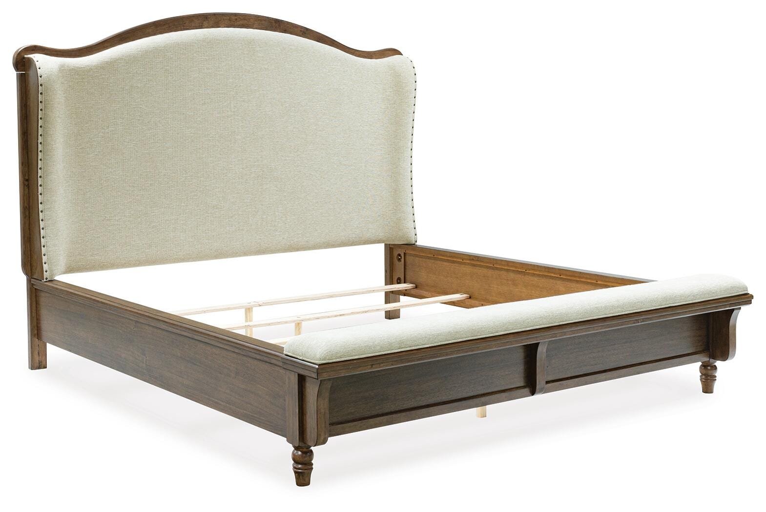 Sturlayne California King Upholstered Panel Bed - Dark Brown (1)