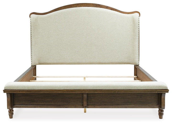 Sturlayne California King Upholstered Panel Bed - Dark Brown (3)