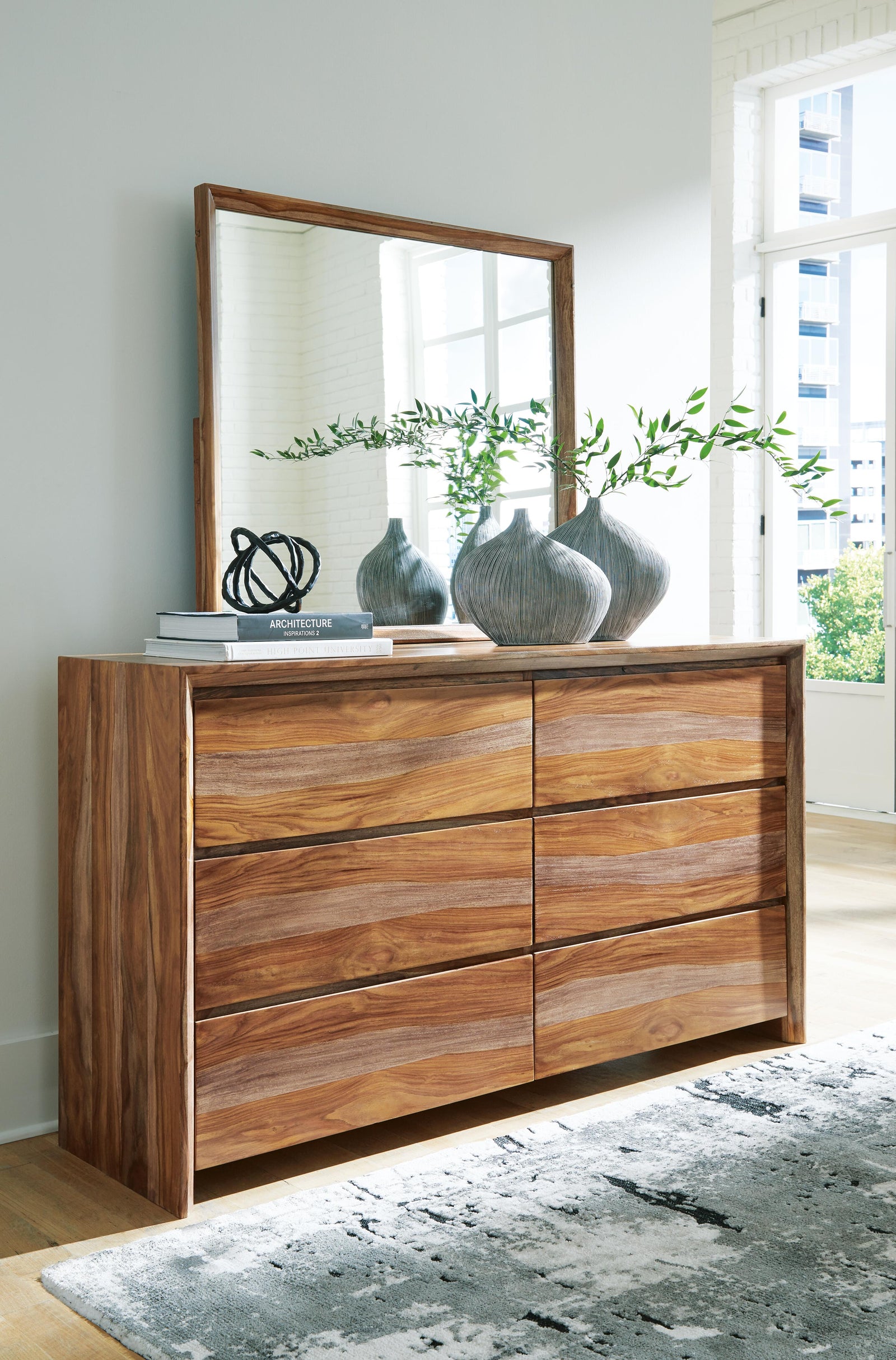 Dressonni Dresser and Mirror - Light Brown (2)