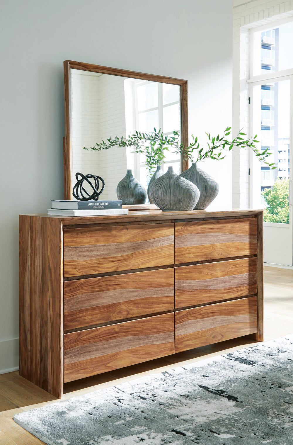 Dressonni Dresser and Mirror - Light Brown (2)