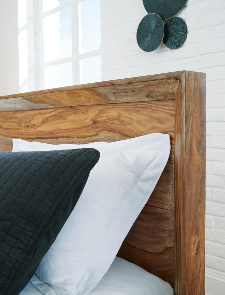 Dressonni California King Panel Bed - Light Brown (6)