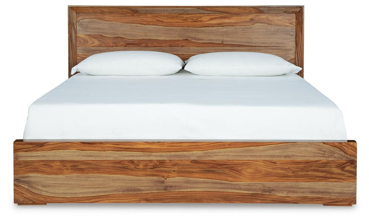 Dressonni King Panel Bed - Light Brown (4)