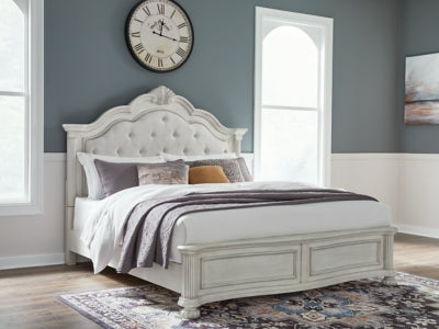 Montelaine King Upholstered Panel Bed - White