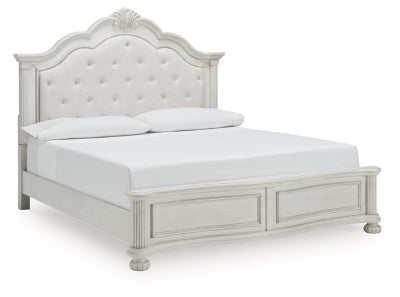Montelaine King Upholstered Panel Bed - White - White
