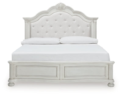 Montelaine King Upholstered Panel Bed - White