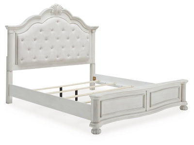 Montelaine King Upholstered Panel Bed - White