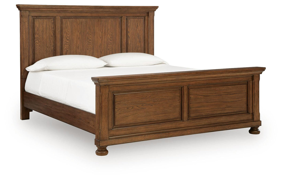 Zackaryn King Panel Bed - Warm Brown