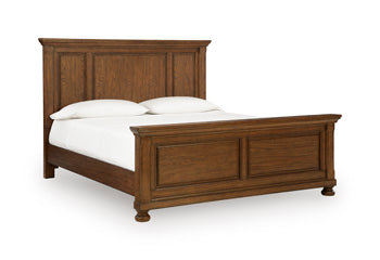 Zackaryn King Panel Storage Bed - Warm Brown