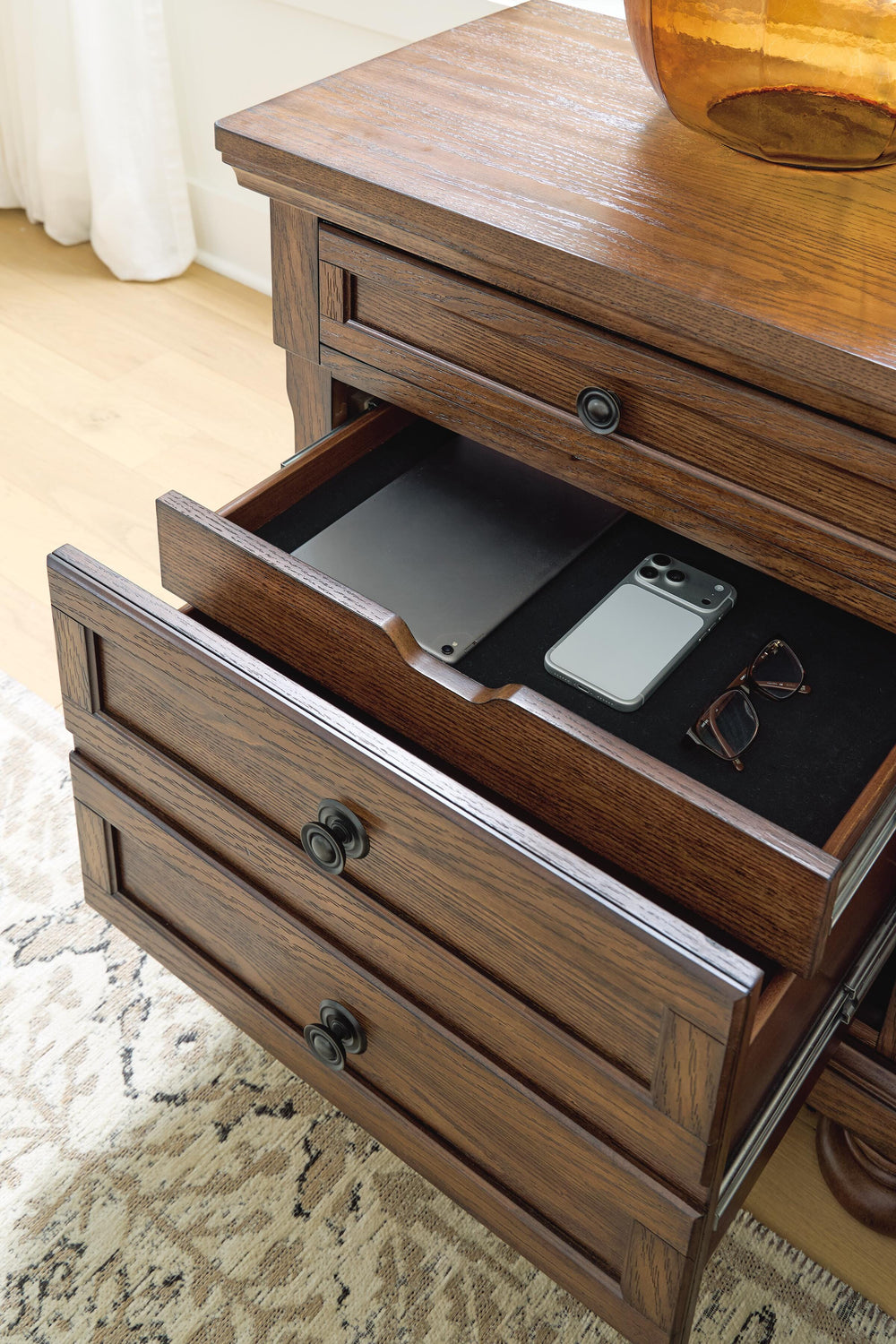 Zackaryn Nightstand - Warm Brown