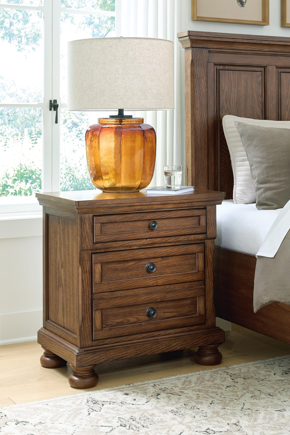 Zackaryn Nightstand - Warm Brown