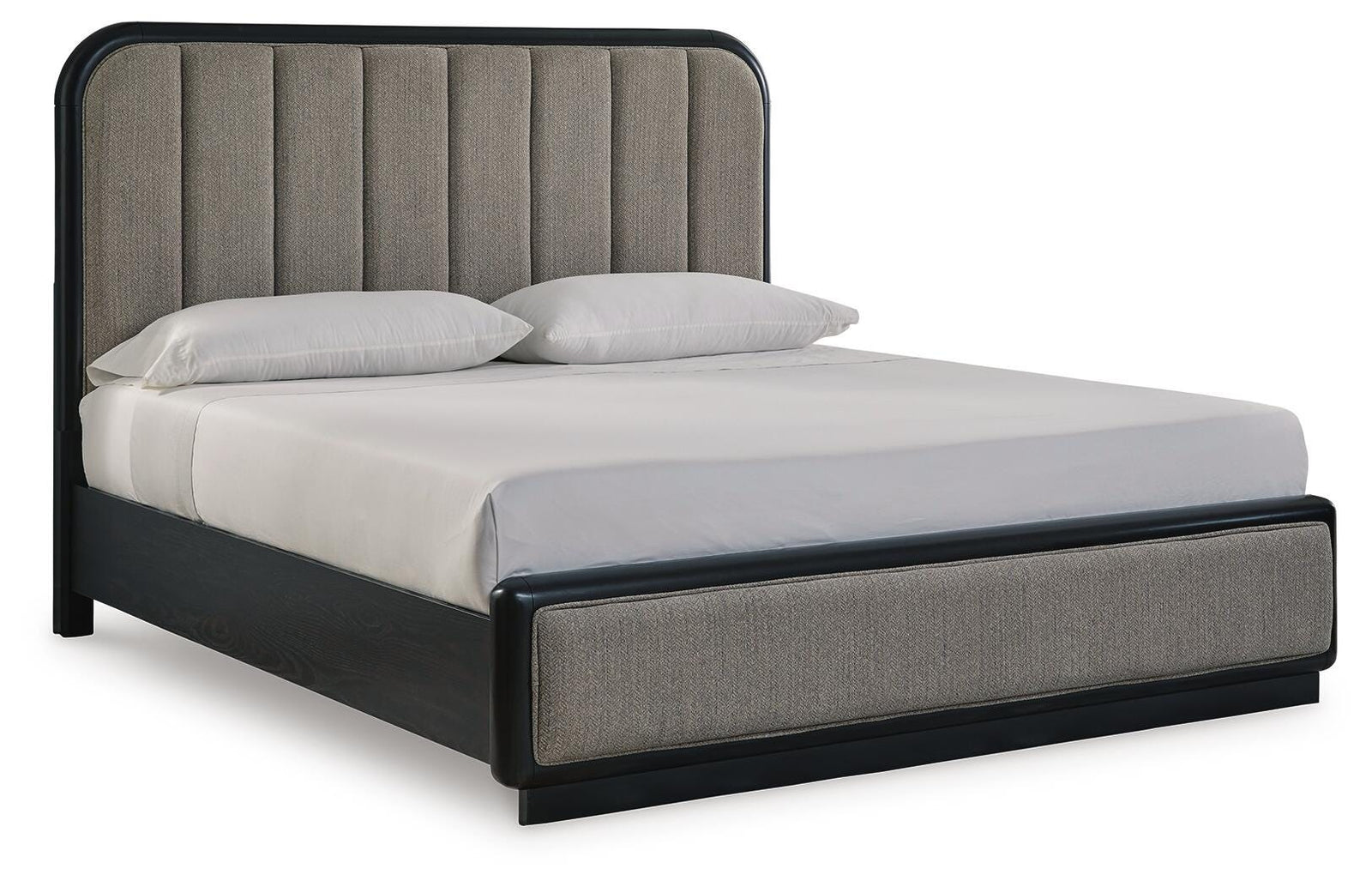 Rowanbeck King Upholstered Panel Bed - Dark Gray (1)