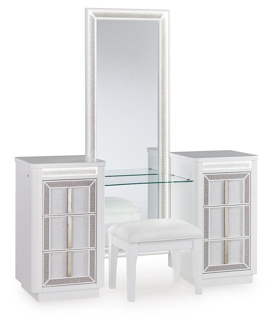 Chalanna Vanity, Mirror and Stool (1)