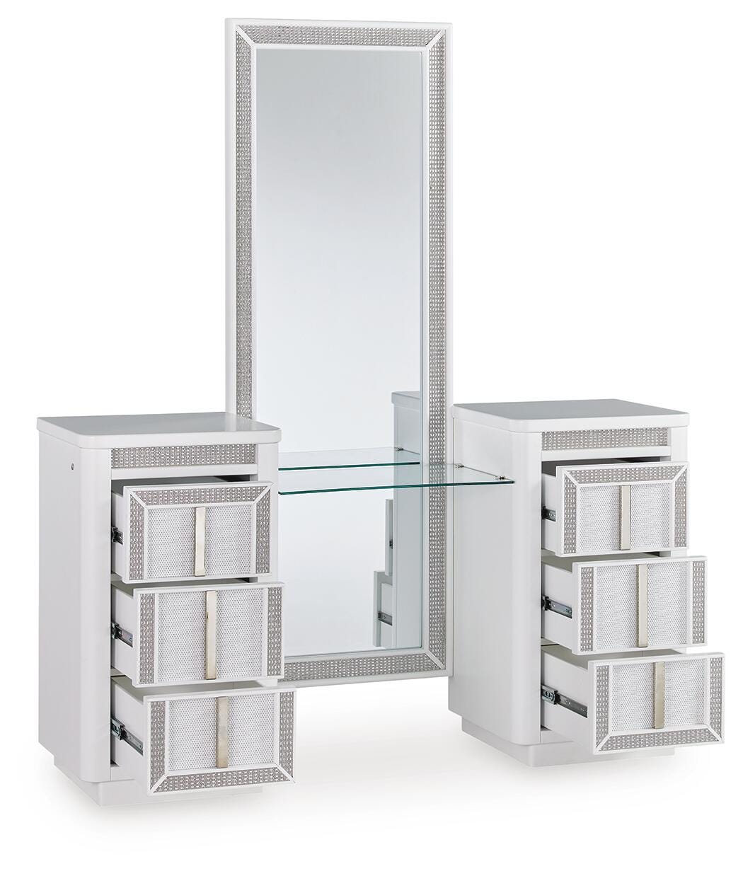 Chalanna Vanity with Mirror - White (2)