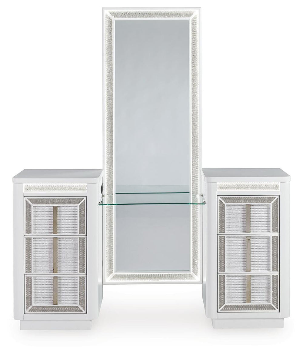 Chalanna Vanity with Mirror - White (3)