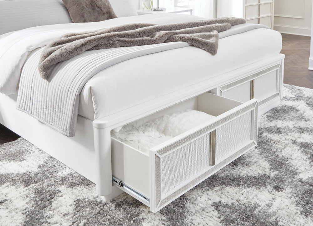 Chalanna California King Upholstered Storage Bed - White (9)
