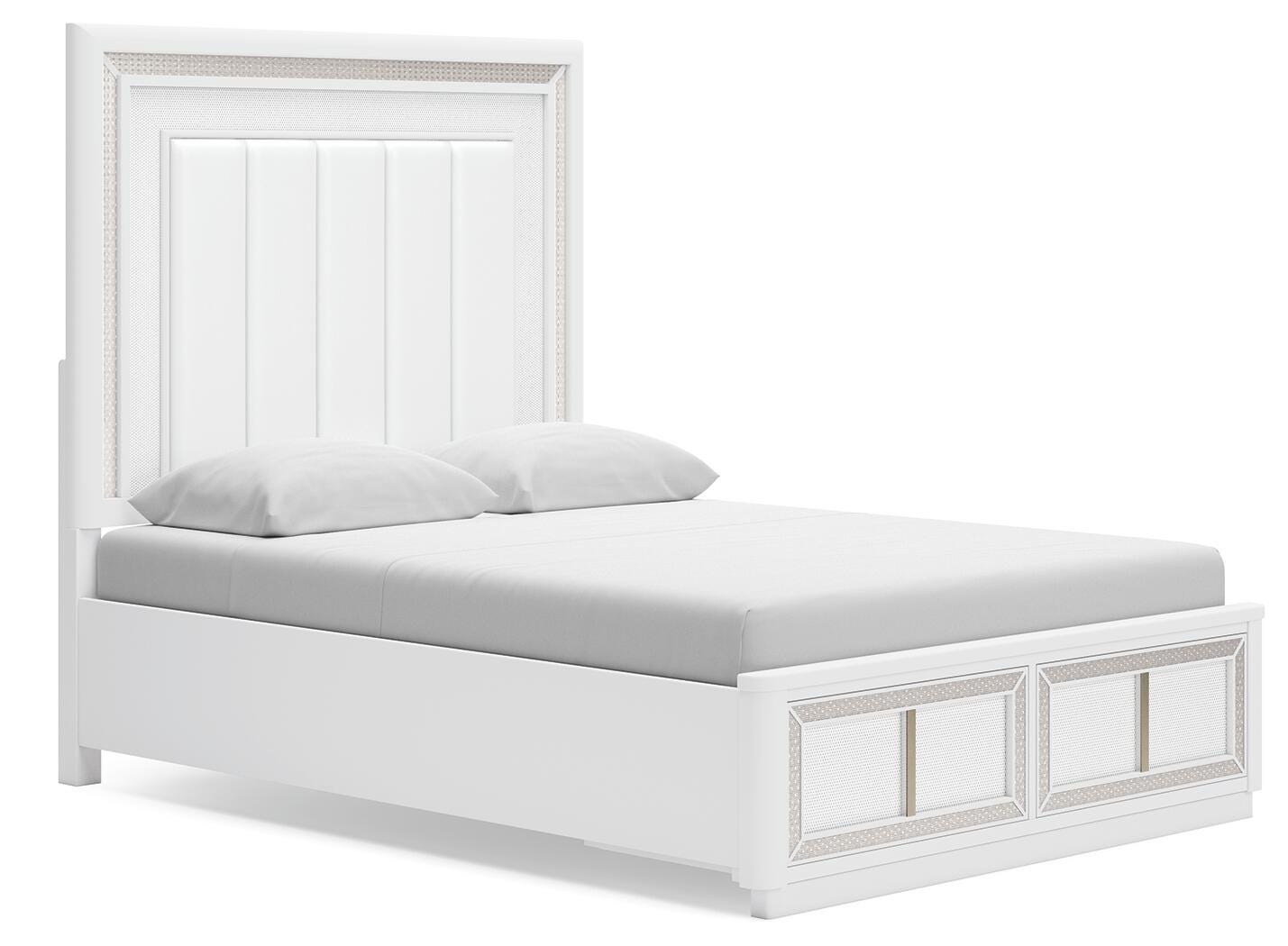 Chalanna Queen Upholstered Storage Bed - White (1)