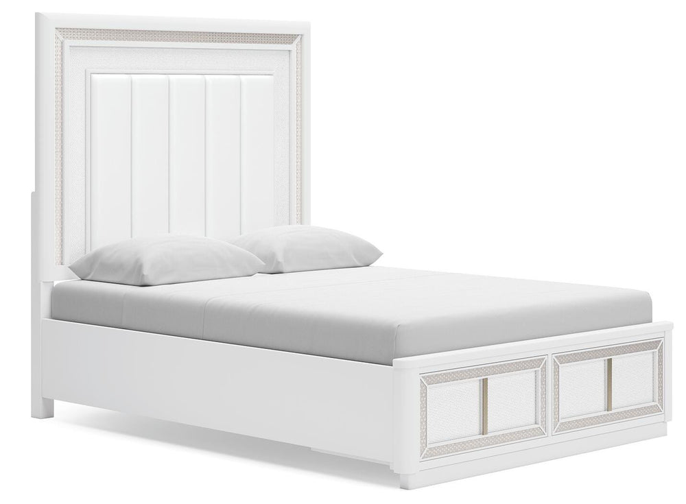 Chalanna Queen Upholstered Storage Bed - White (1)